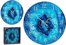 Turkusowy Kryształ Zegar Ścienny (30 X 4 X