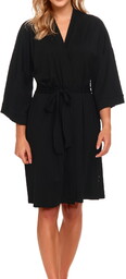 Szlafrok bambus Damski Dn-nightwear SWB.9999 czarny
