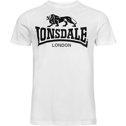 Lonsdale M?ski T-shirt z logo, bia?y, ma?y (rozmiar