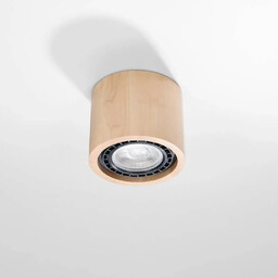 Sollux Drewniana LAMPA sufitowa SOL SL.0913 okrągła tuba
