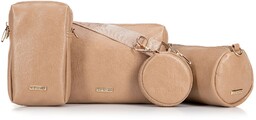 Zestaw torebek crossbody z ekoskóry beżowy