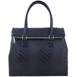 Shopperka skórzana BARBERINI''S granatowa 950-4