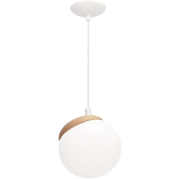 Skandynawska LAMPA wisząca SFERA WOOD MLP5424 Milagro szklana