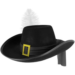 Kapelusz muszkietera, czarny