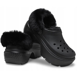 Crocs Damskie Ocieplane Chodaki Buty Platforma Stomp Lined