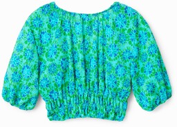 Bluzka z krótkim bufiastym i nadrukiem tie-dye