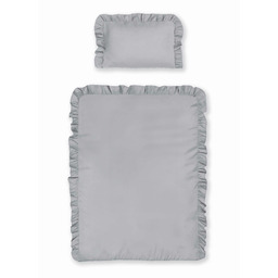 Detexpol Pościel bawełniana 90x120 szara jasna dziecięca jednobarwna