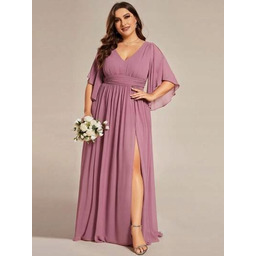 SHEIN PLUS SIZE FIOLETOWA SUKIENKA KOKTAJLOWA 50 1MA