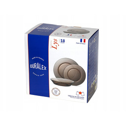 Serwis Zestaw Talerzy 18EL Duralex Sephia Dymione hartowane