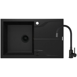 Zlewozmywak granitowy z baterią DEANTE Andante Nero ZQNNN113