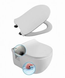 WC/ bidet podwieszany rimless z deską slim soft