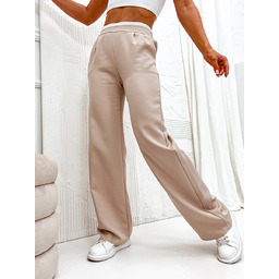 Beżowe spodnie materiałowe damskie Denley 8274