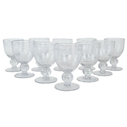 Pakamera Komplet kieliszków ze szkła bąbelkowego, włoski design,