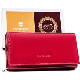 PETERSON pojemny portfel damski skórzany na karty