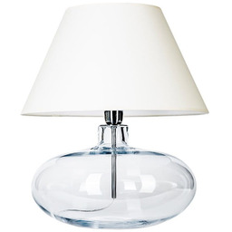Lampa stołowa szklana z białym kloszem STOCKHOLM L005031215