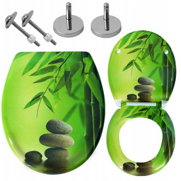 Deska Wc Klozetowa Sedesowa Wolnoopadająca Zielony Bambus Kamień