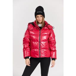 KARL LAGERFELD Czerwona damska kurtka Hooded Down Jacket,