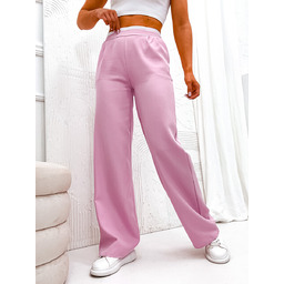 Różowe spodnie materiałowe damskie Denley 8274