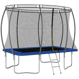 vidaXL, Trampolina z siatką zewnętrzną i akcesoriami, 274x183x76