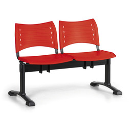 Ławka do poczekalni plastikowa VISIO, 2 siedzenia, czerwony,
