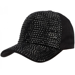 Czapka z daszkiem damska dżokejka z KAMYKAMI BŁYSZCZĄCYMI