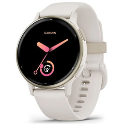 GARMIN Zegarek sportowy Vivoactive 5 Złoto-kremowy Słuchawki