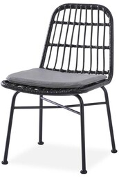 Krzesło ogrodowe tapicerowane rattan czarne / szare K401
