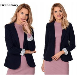 MARYNARKA damska włoska żakiet bawełniany rękaw wywyijany STYLOWA