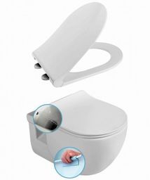 WC/ bidet podwieszany 53x36 cm rimless z deską