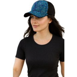 Czapka z daszkiem damska dżokejka z KAMYKAMI BŁYSZCZĄCYMI