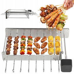 Grill Elektryczny Ogrodowy Obrotowy Szaszłykowy Usb Stal Nierdzewna