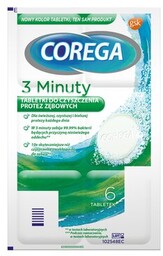 COREGA Tabletki do czyszczenia protez 3 minuty (6