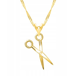 Złoty Naszyjnik z Nożyczkami Nożyce Nożyczki dla Fryzjerki