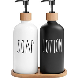 MOMEEMO Zestaw łazienkowy z dozownikiem mydła do rąk