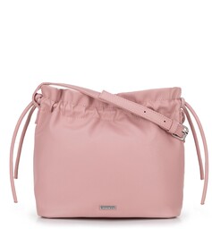 Damska torebka crossbody z dekoracyjnymi wiązaniami różowa