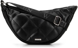 Damska torebka crossbody w geometryczne przeszycia czarno -