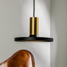 Nowodvorski Lighting Lampa wisząca Hermanos B czarny/mosiężny dysk