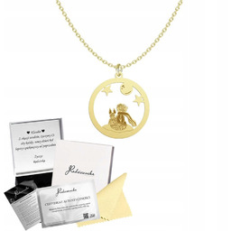 Złoty Naszyjnik Mały Książę 925 Łańcuszek Prezent Kobieta