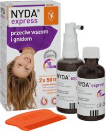 Zestaw Nyda Express, aerozol przeciw wszom i gnidom,