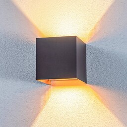 Kinkiet zewnętrzny LED Nivar Lindby, czarny, metal, nowoczesny