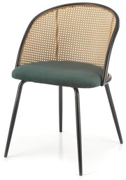 Krzesło rattanowe K508 tkanina velvet ciemny zielony