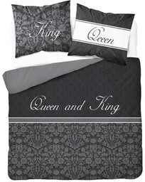 Pościel bawełniana 160x200 Queen and King glamour czarna