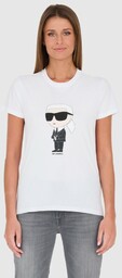 KARL LAGERFELD Biały t-shirt Karl, Wybierz rozmiar XS