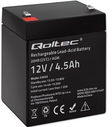 QOLTEC Akumulator 53033 4.5Ah 12V