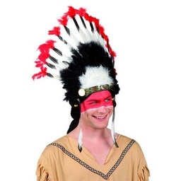 Pióropusz z Warkoczykami 44138 Indiański z piór Wodza