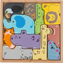 Trefl - Drewniana Łamigłówka: ZOO Ekipa, Wooden Toys