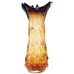 Pakamera Wazon szklany bursztynowy, szkło Murano, lata 60,