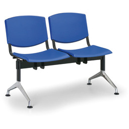 Ławka do poczekalni plastikowa SMILE, 2 siedzenia, niebieski