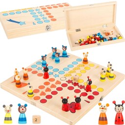 Small Foot Drewniana Gra Chińczyk dla dzieci, gra