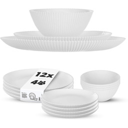 Zestaw obiadowy Regno biały 4 komplety